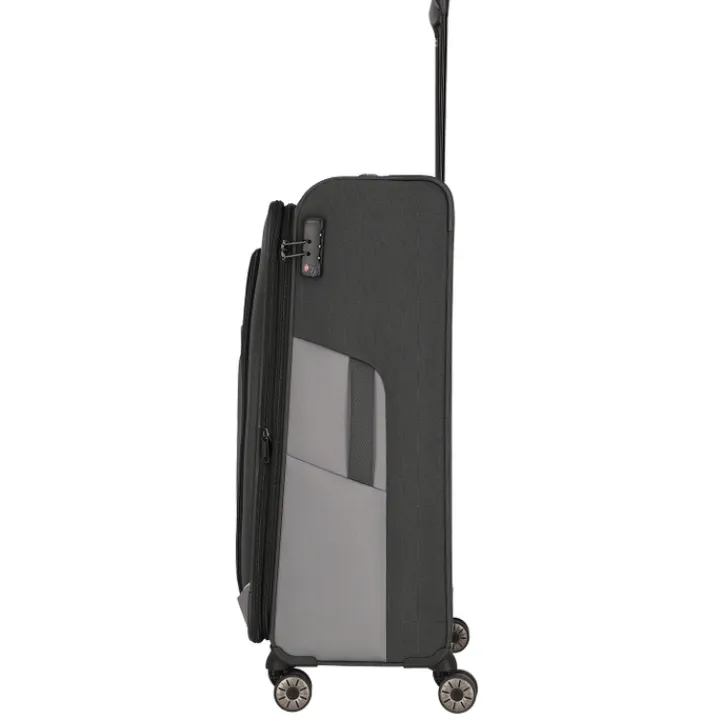 Reistrolleys|Reiskoffers>Travelite Viia 4 Wheel Trolley L Expandable anthracite