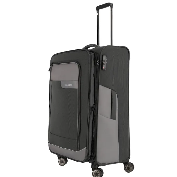 Reistrolleys|Reiskoffers>Travelite Viia 4 Wheel Trolley L Expandable anthracite