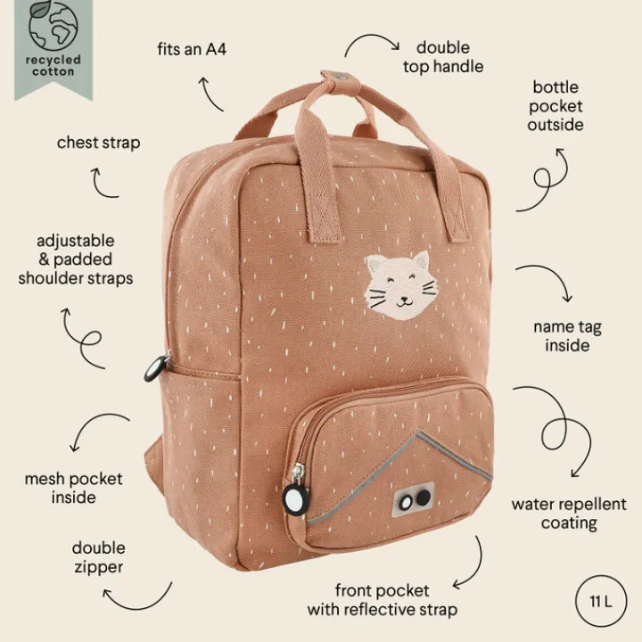 Peuter Rugzakken|Kinderrugzakken>Trixie Mrs. Cat Large Backpack pink