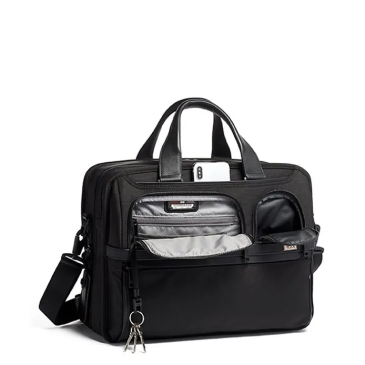 Herentassen|15 Inch Laptoptassen>Tumi Alpha Expandable Organizer Laptop Brief black