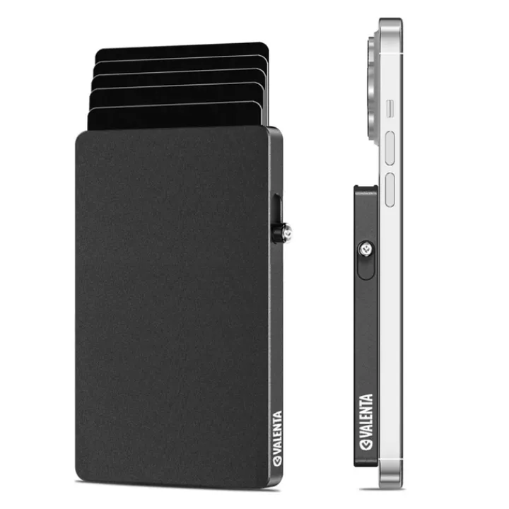 Pasjeshouders|Creditcardhouders>Valenta Card Wallet Leather MagSafe Luxe graphite grey