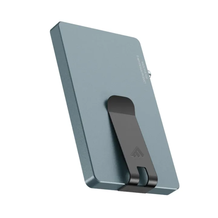 Rfid Portemonnees|Kleine Portemonnees>Valenta Cardprotector Aluminium Magsafe with Money Clip grey
