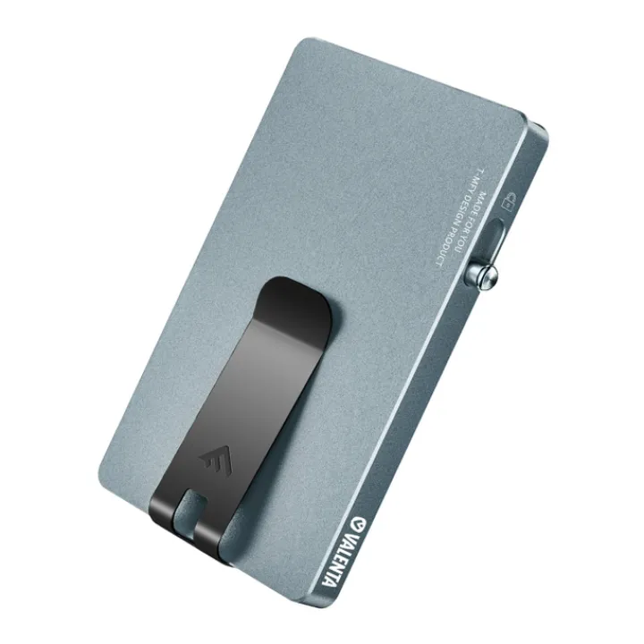Rfid Portemonnees|Kleine Portemonnees>Valenta Cardprotector Aluminium Magsafe with Money Clip grey