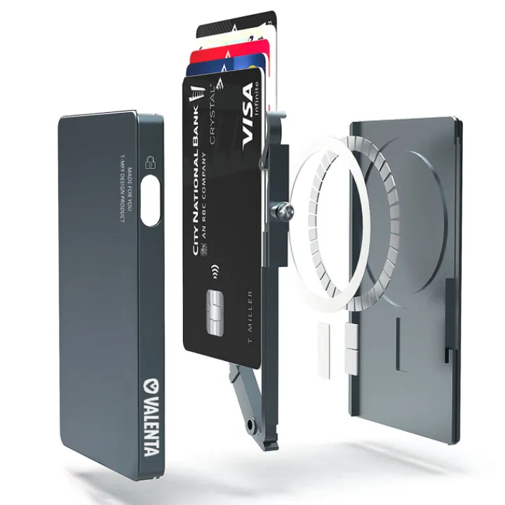 Pasjeshouders|Creditcardhouders>Valenta Cardprotector Aluminium Magsafe grey