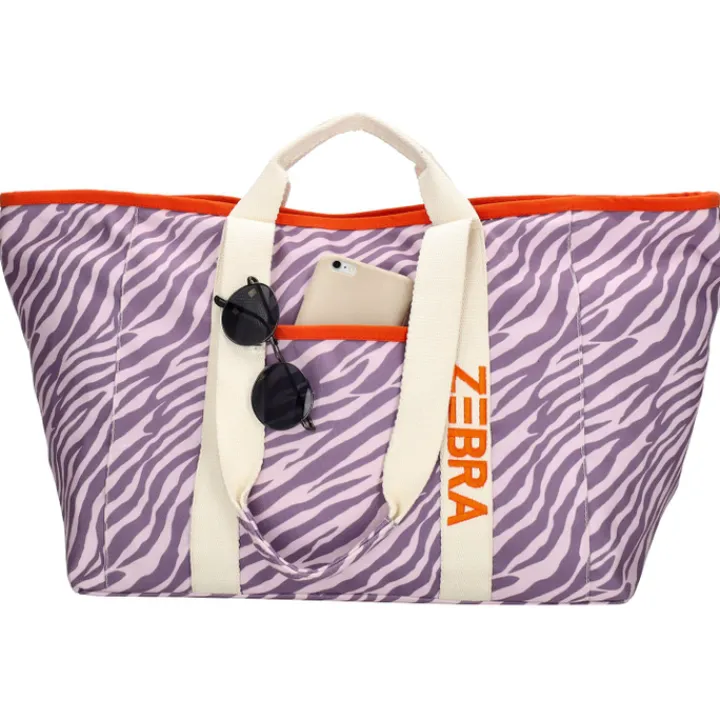 Strandtassen|Damestassen>Zebra Trends Elise Beachbag lila zebra
