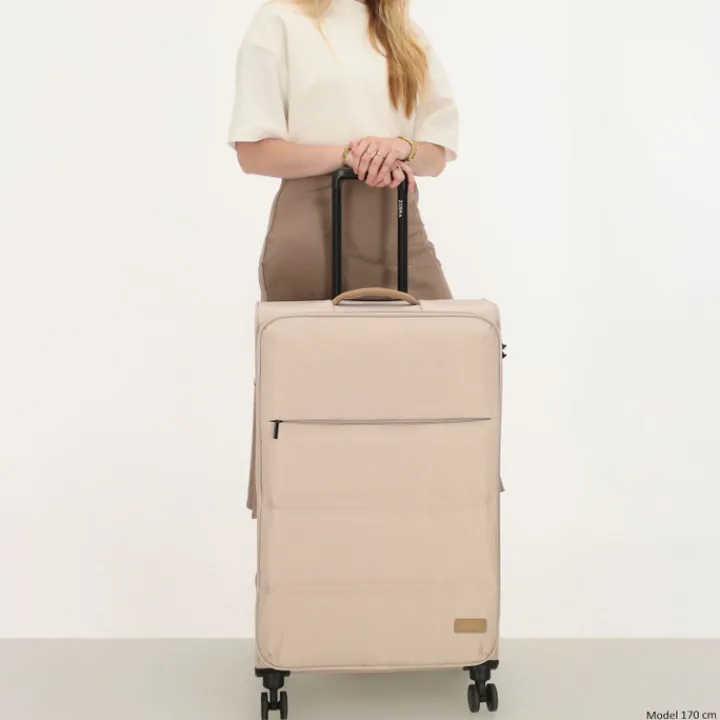 Zachte Koffers|Reiskoffers>Zebra Trends Elske Trolley L lighttaupe