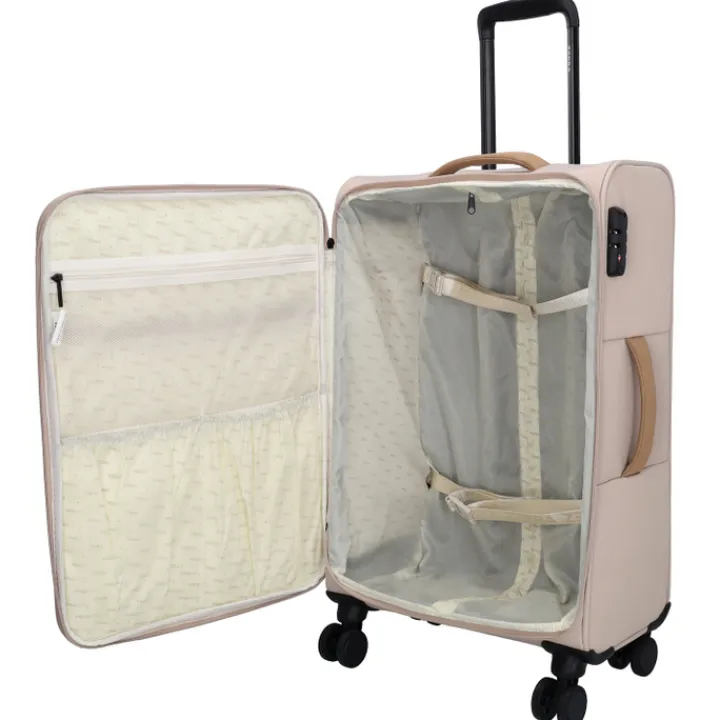 Zachte Koffers|Reiskoffers>Zebra Trends Elske Trolley M lighttaupe