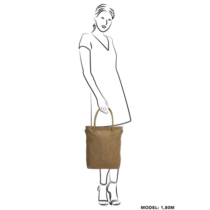 Handtassen|Damestassen>Zebra Trends Kartel Met Rits Shopper olijfgroen