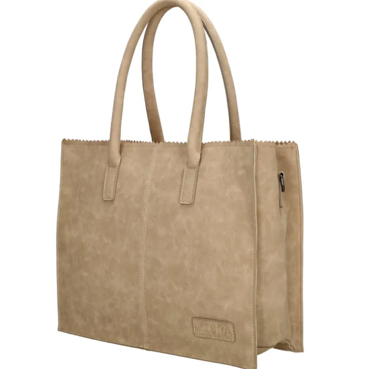 Shoppers|Schoudertassen>Zebra Trends Lisa Shopper taupe