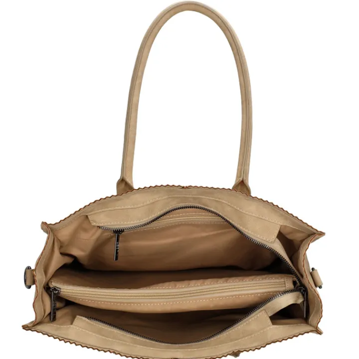 Shoppers|Schoudertassen>Zebra Trends Lisa Shopper taupe
