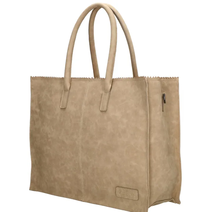 Shoppers|Damestassen>Zebra Trends Lisa XL Shopper taupe