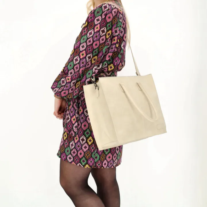 Shoppers|15.6 Inch Laptoptassen>Zebra Trends Lisa XL Shopper creme