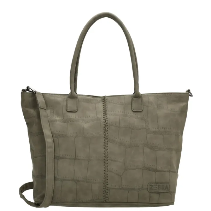 Shoppers|Damestassen>Zebra Trends Mirjam Shopper olijfgroen
