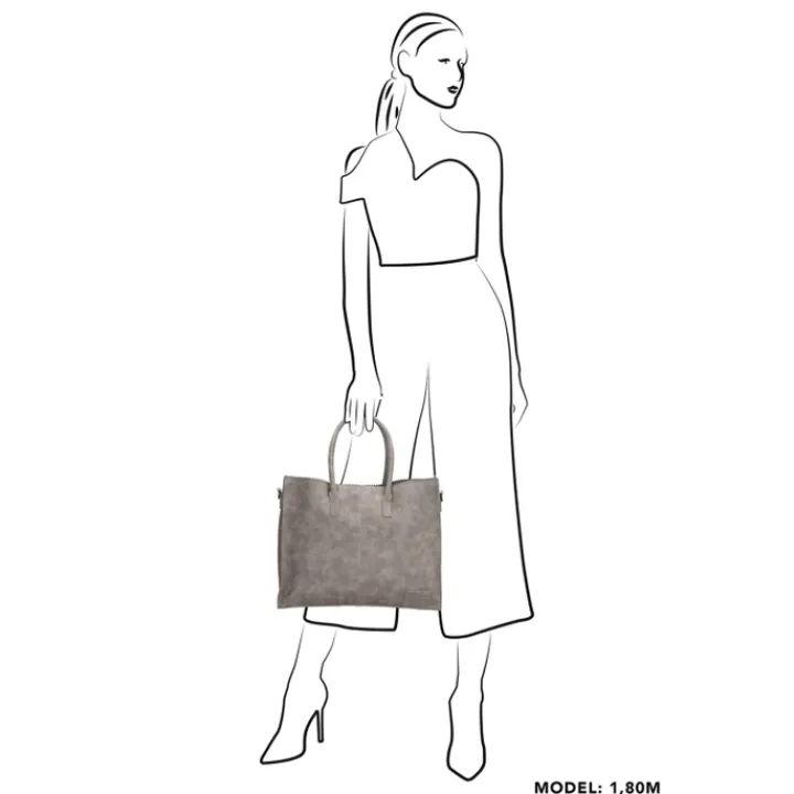 Shoppers|Damestassen>Zebra Trends Natural Bag Lisa Shopper 15.6 inch middengrijs