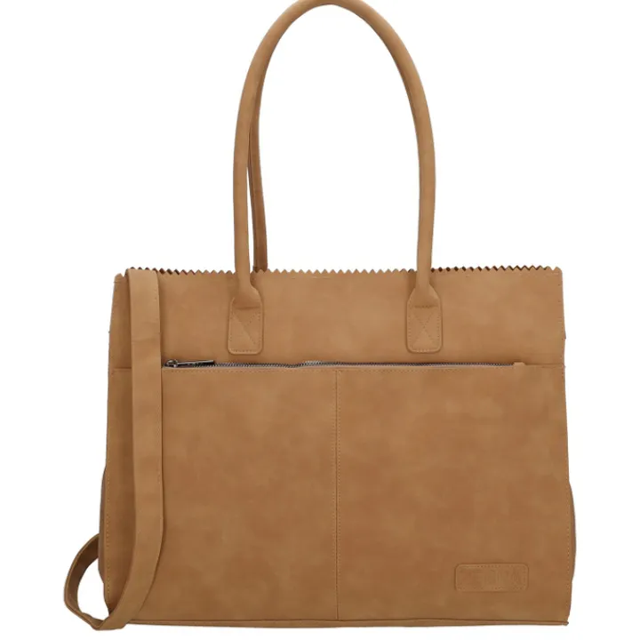 Schoudertassen|Damestassen>Zebra Trends Noa Laptoptas camel
