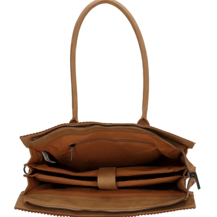 Schoudertassen|Damestassen>Zebra Trends Noa Laptoptas camel