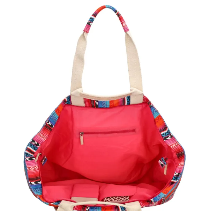 Strandtassen|Damestassen>Zebra Trends Richelle Beachbag multi fuchsia